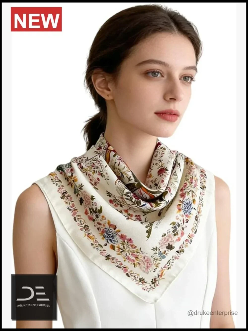 Satin Square Scarf Lightweight Silk Feeling Headscarf Neck Scarf Soft 27.5 In